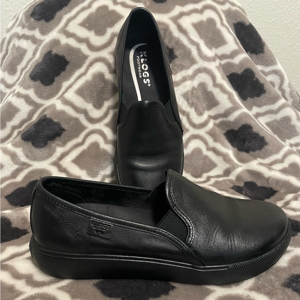 KLOGS SIZE 6M BLACK LEATHER SHOES IN EXCELLENT CONDITION